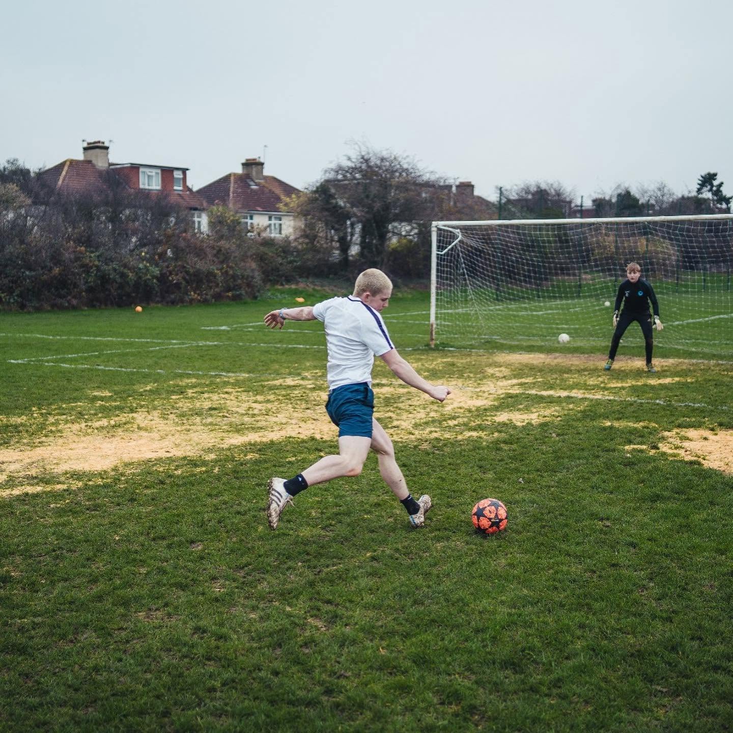Early training on the grass pitch